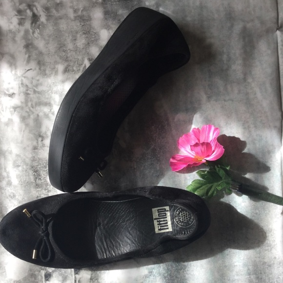 Fitflop Shoes - Fitflop black suede ballet comfort loafer